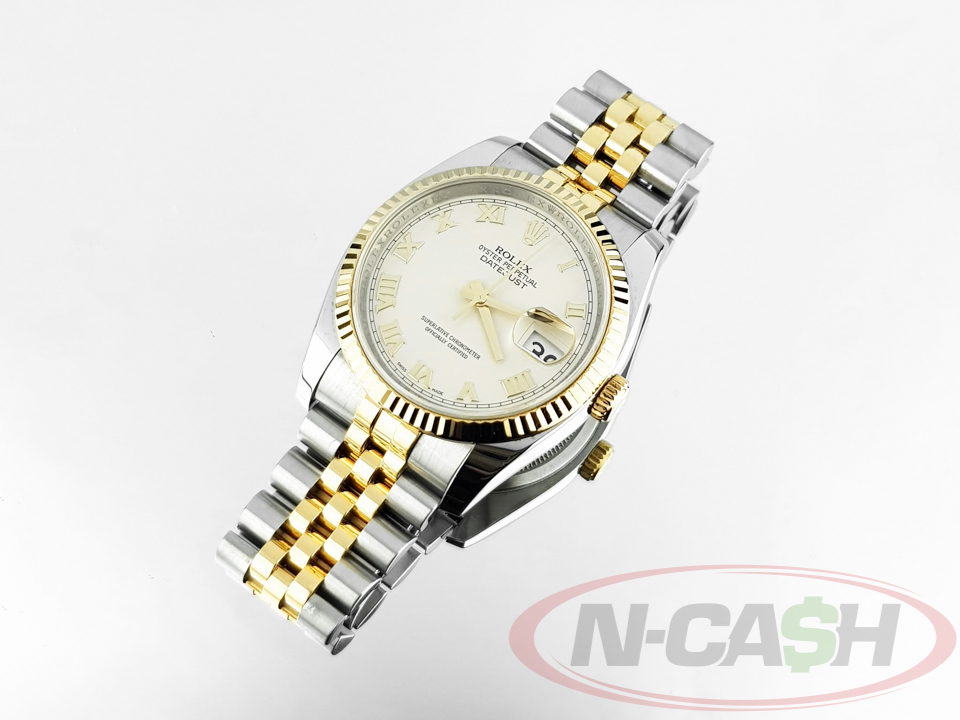 Rolex Men's Datejust 36 Steel Gold Pyramid Dial_pawnshop2