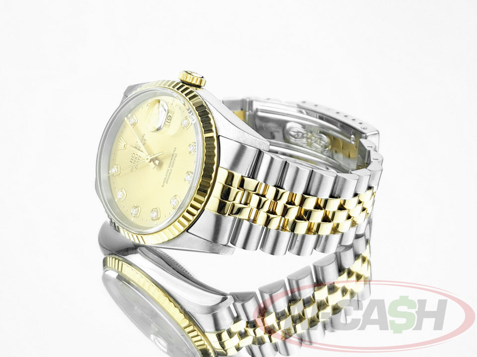 Rolex Men's Datejust 36 Steel Gold Diamond Markers_pawnshop1