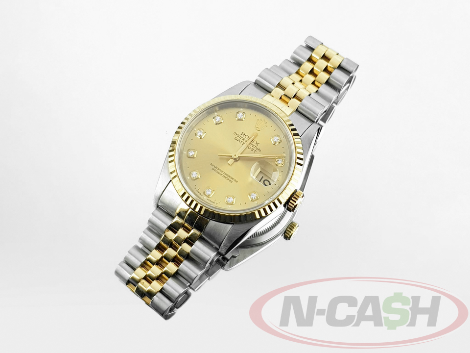 Rolex Men's Datejust 36 Steel Gold Diamond Markers_pawnshop3
