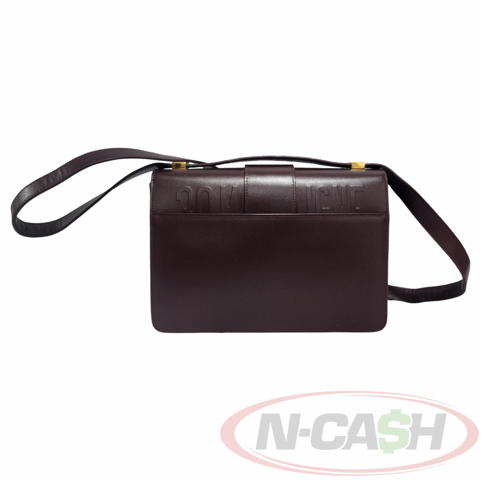 Christian Dior Smooth Calfskin 30 Montaigne Flap Bag Burgundy Maroon_pawnshop1
