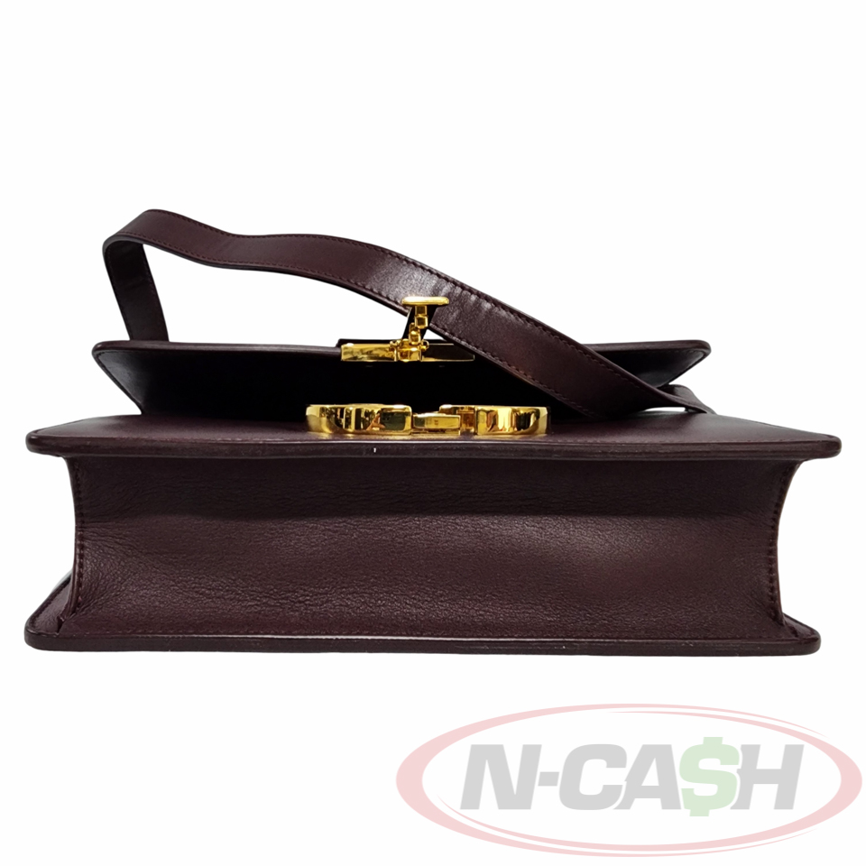 Christian Dior Smooth Calfskin 30 Montaigne Flap Bag Burgundy Maroon_pawnshop3