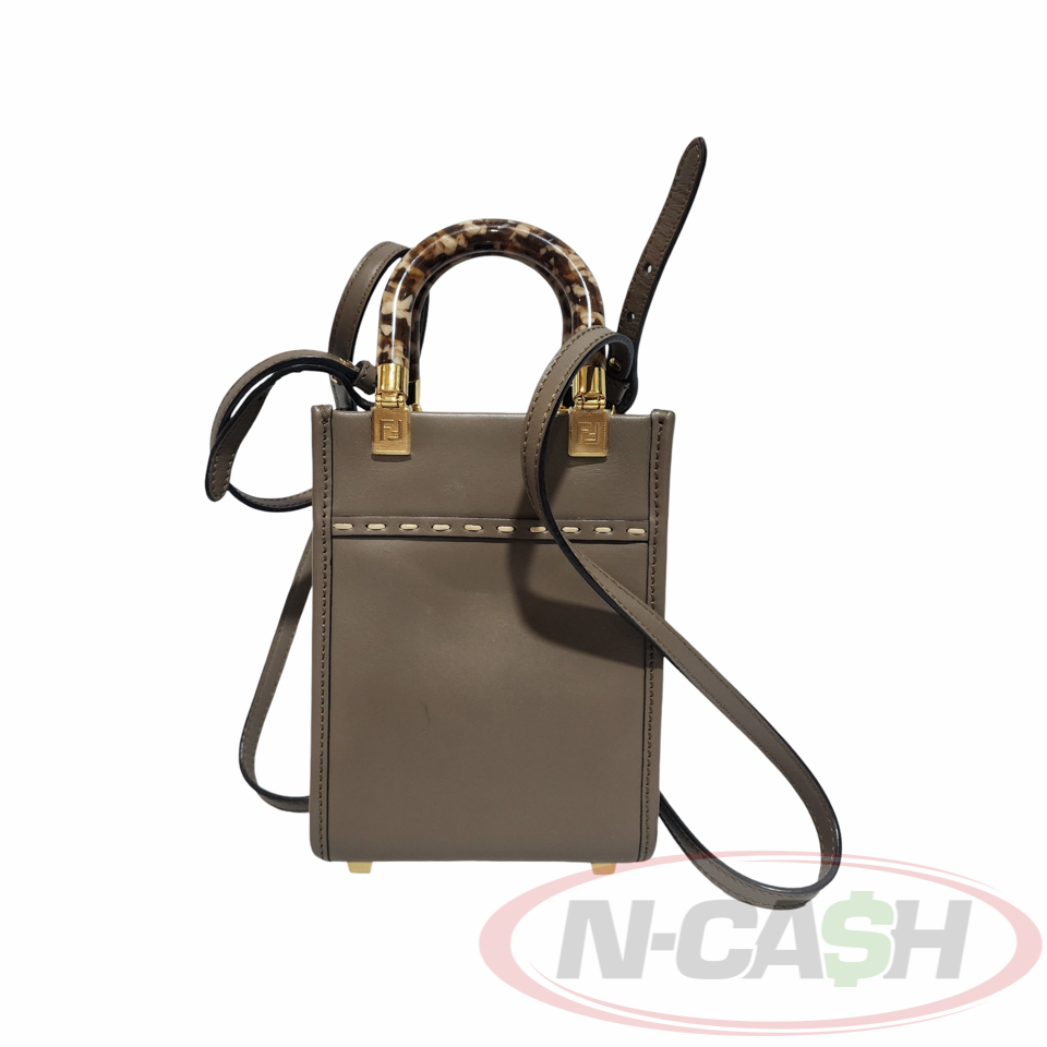 Fendi Sunshine Mini Tote Tortoiseshell-effect Plexiglass Handles_pawnshop1